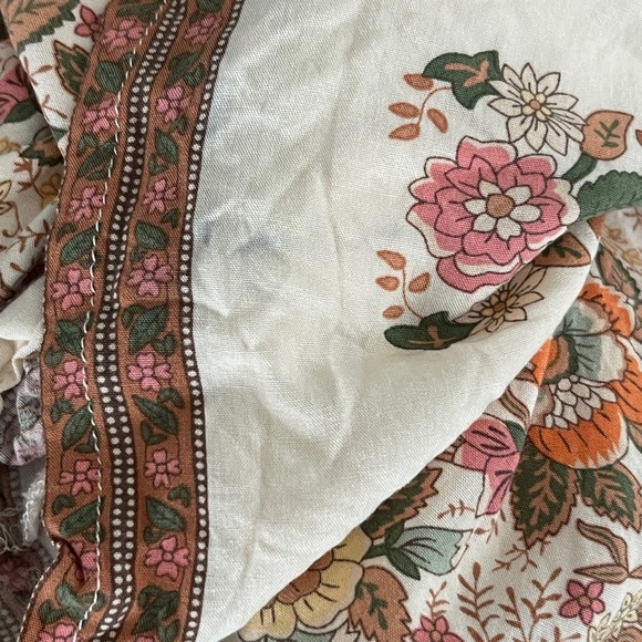 New Dia Floral Babydoll Dress Large Boho Cottagecore Tiered V Neck flowy - Picture 5 of 6